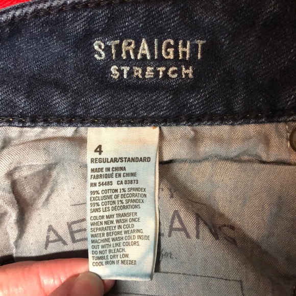 American Eagle Straight Leg Stretch Jeans sz 4 Dark Wash - Picture 4 of 6